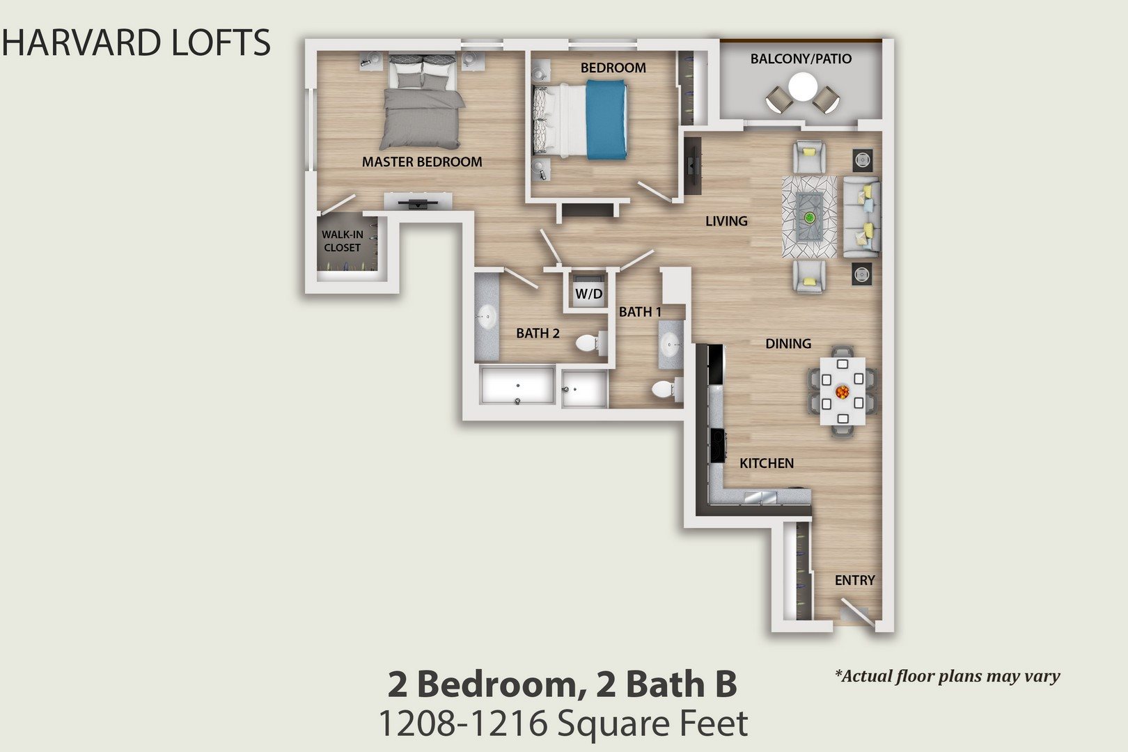 2 Bedroom, 2 Bathroom B Floor Plan 15